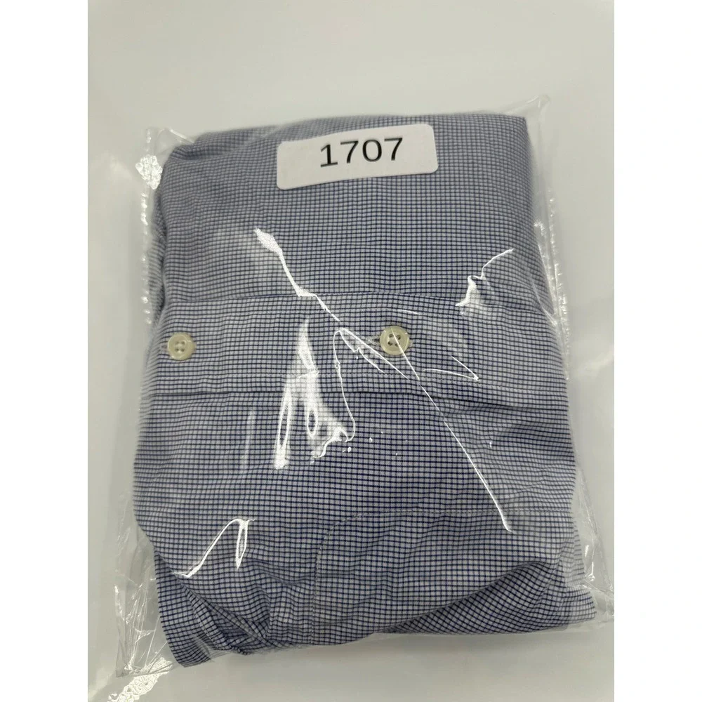 Polo Ralph Lauren Andrew Mens Blue White Gingham Button Down Shirt 16 32/33